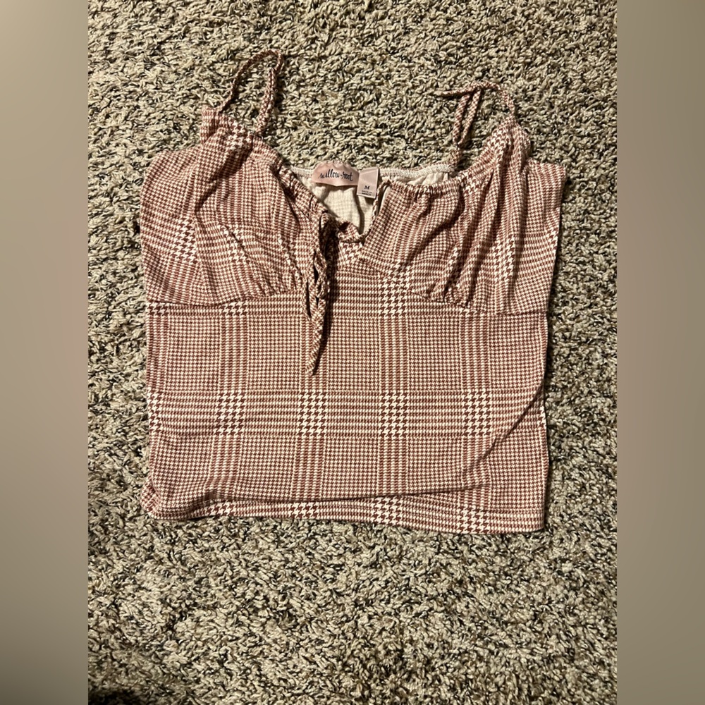 Chic Pink Plaid Camisole Top
